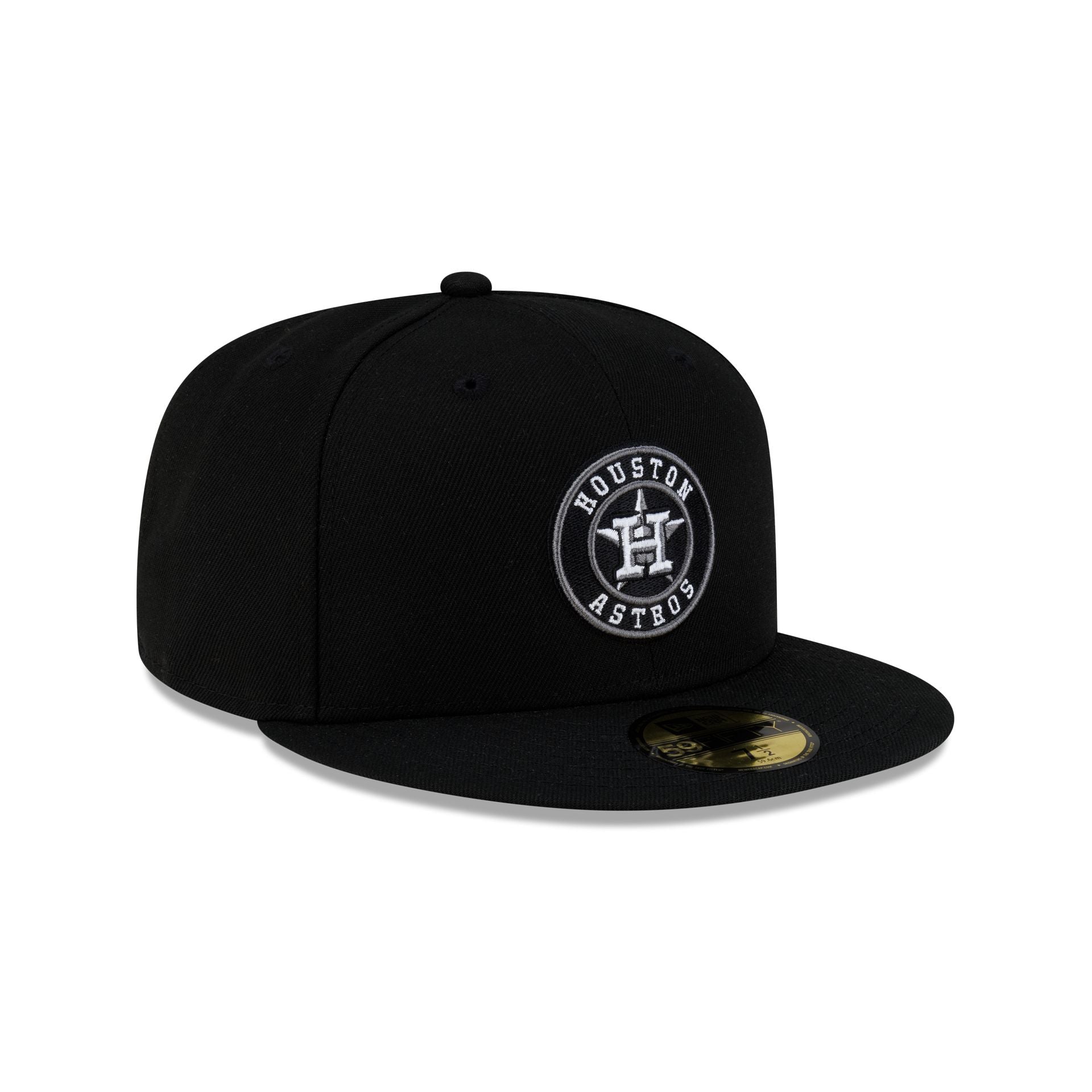 Houston Astros Black & White Circle 59FIFTY Fitted Hat