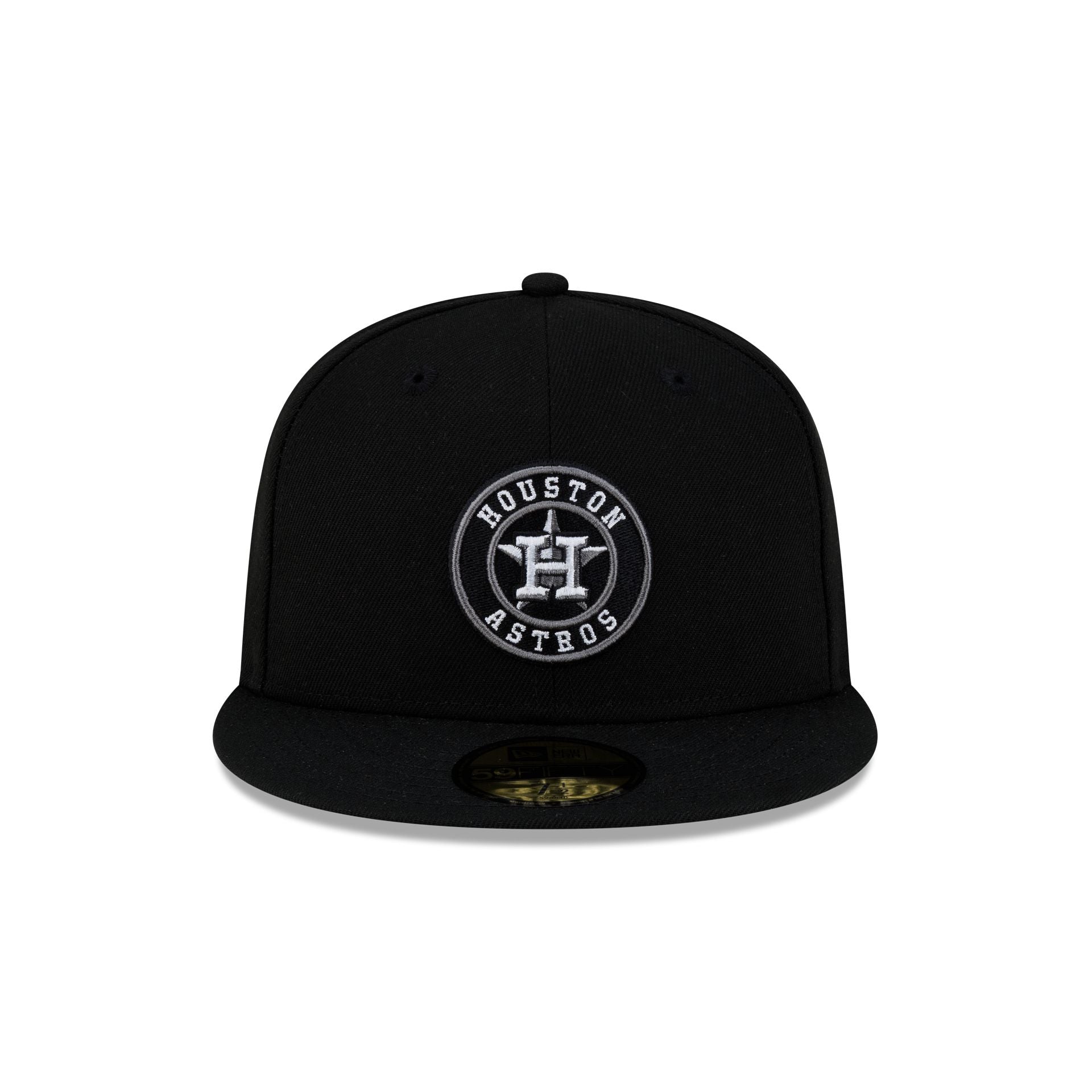 Houston Astros Black & White Circle 59FIFTY Fitted Hat