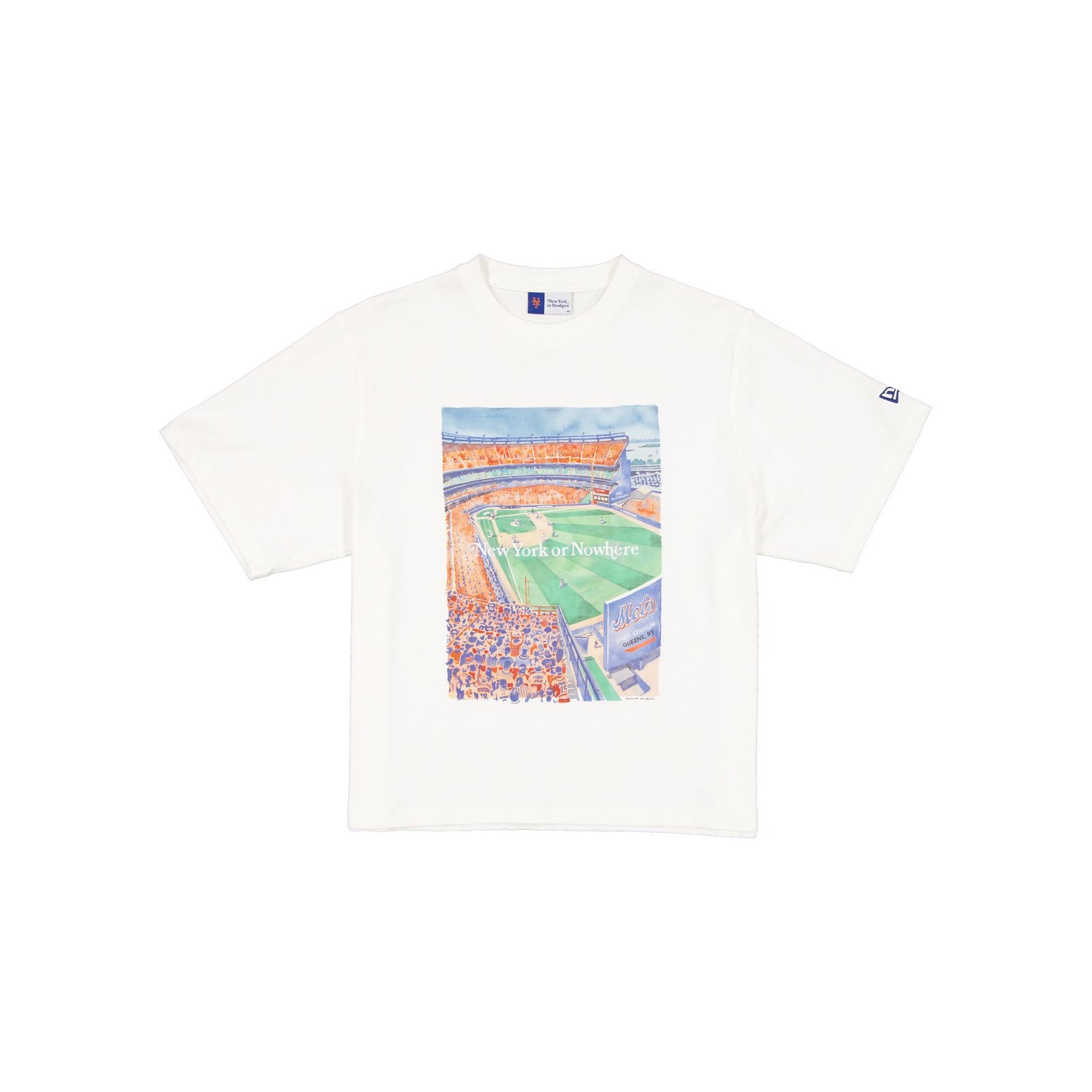 New York or Nowhere x New York Mets Watercolor Cropped T-Shirt