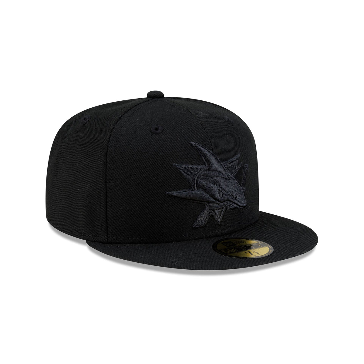 San Jose Sharks Black on Black 59FIFTY Fitted Hat