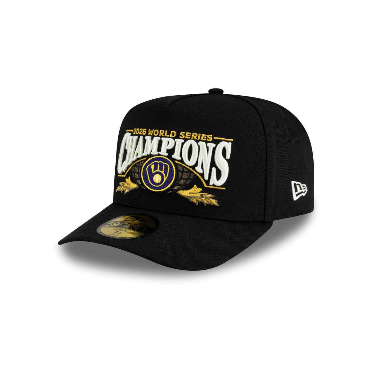 Milwaukee Brewers 2026 World Series Champions Black & Gold 59FIFTY A-Frame Fitted Hat