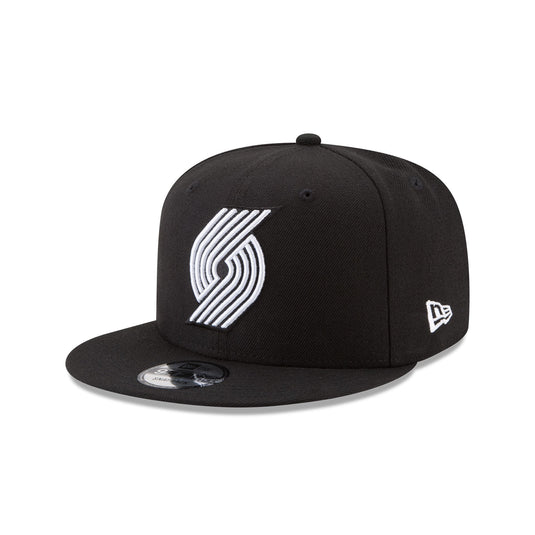 Portland Trail Blazers Basic Black & White 9FIFTY Snapback Hat - New Era Cap