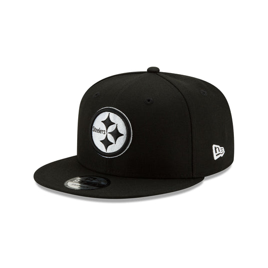 Pittsburgh Steelers Basic Black and White 9FIFTY Snapback Hat - New Era Cap