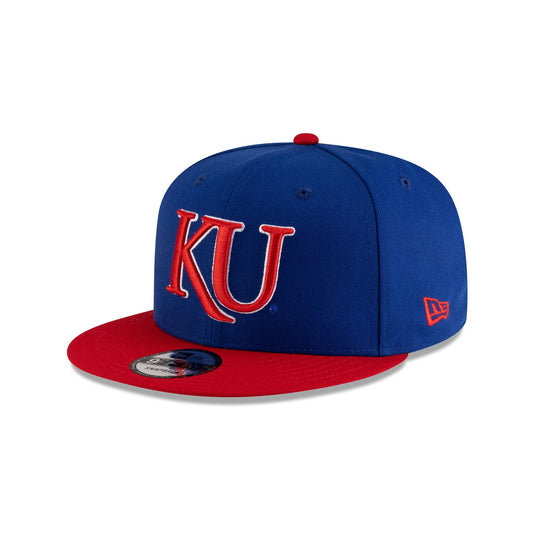 Kansas Jayhawks Royal Scarlet 9FIFTY Snapback Hat - New Era Cap