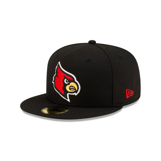 Louisville Cardinals Black 59FIFTY Fitted Hat - New Era Cap