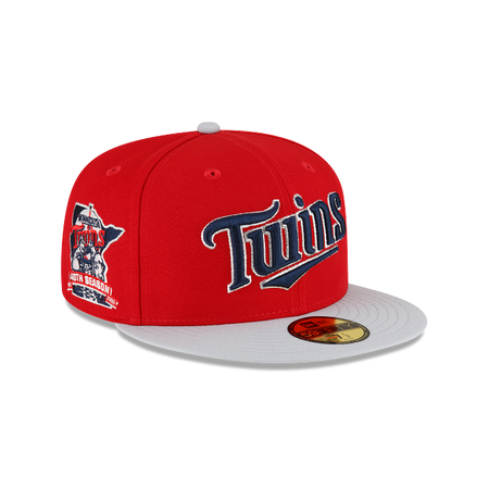 Just Caps Gray Visor Minnesota Twins 59FIFTY Fitted Hat