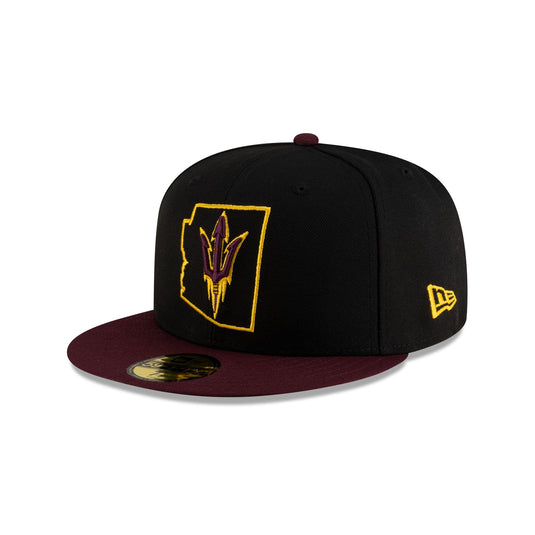 Arizona State Sun Devils Black Maroon 59FIFTY Fitted - New Era Cap