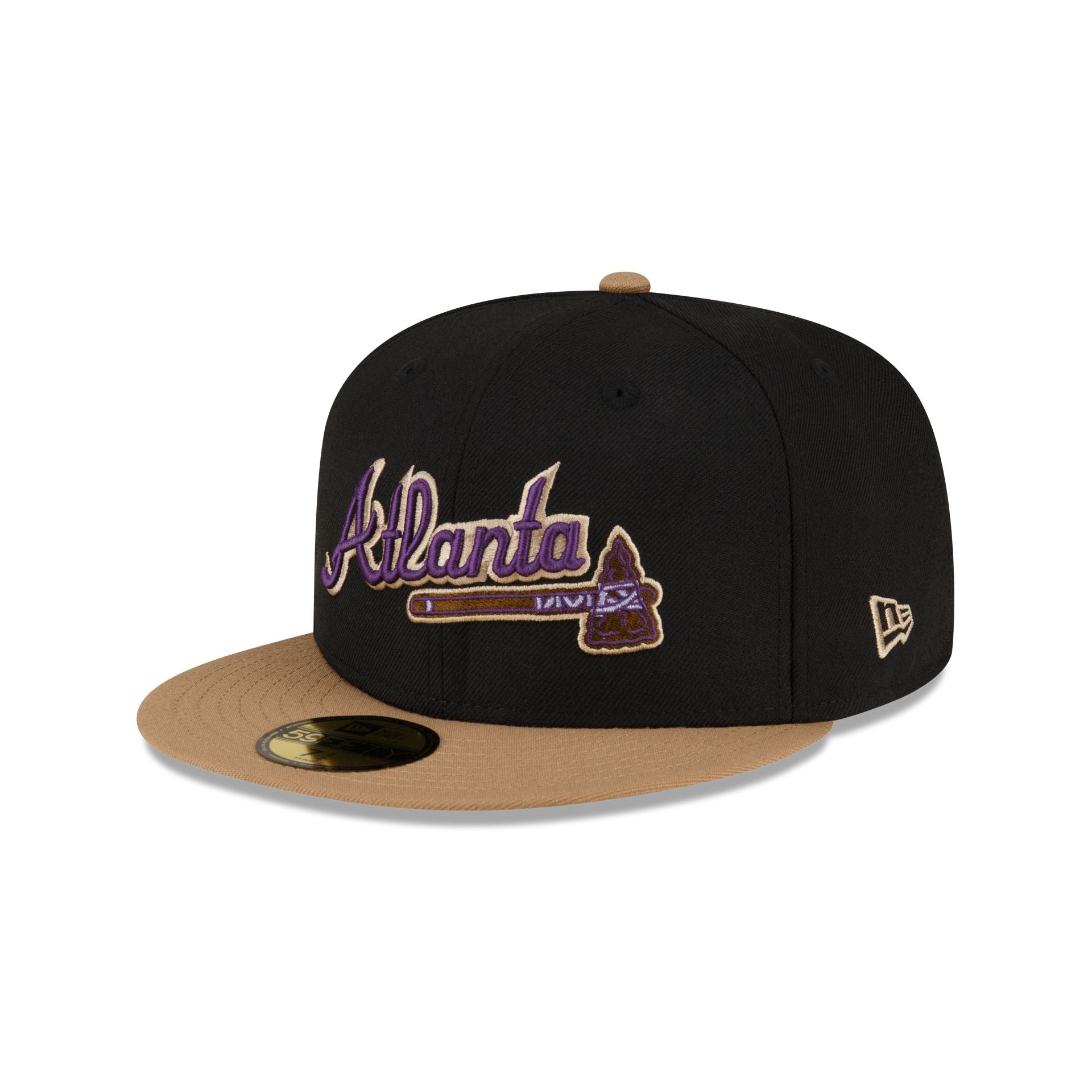 Just Caps Black Crown Atlanta Braves 59FIFTY Fitted Hat – New Era Cap