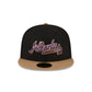 Just Caps Black Crown Atlanta Braves 59FIFTY Fitted Hat