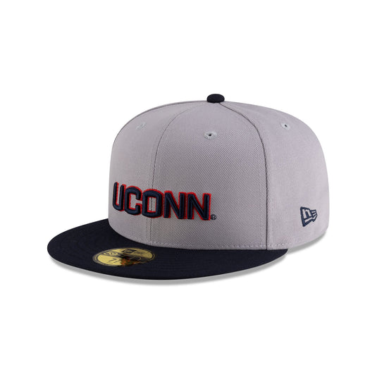Connecticut Huskies Gray Navy 59FIFTY Fitted - New Era Cap