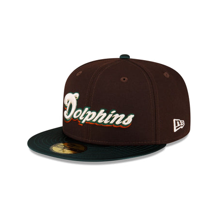 Just Caps Green Satin Miami Dolphins 59FIFTY Fitted Hat