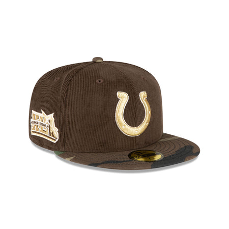 Just Caps Brown Camo Indianapolis Colts 59FIFTY Fitted Hat