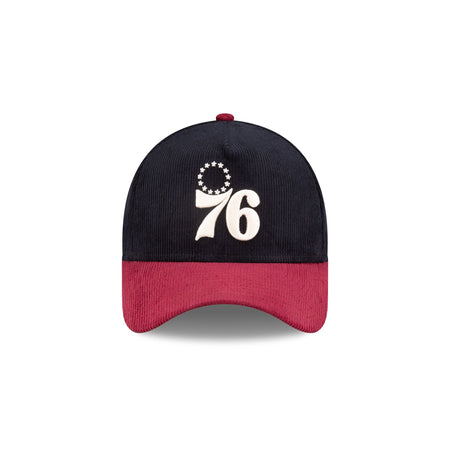 Philadelphia 76ers Navy Corduroy 9FORTY A-Frame Snapback Hat