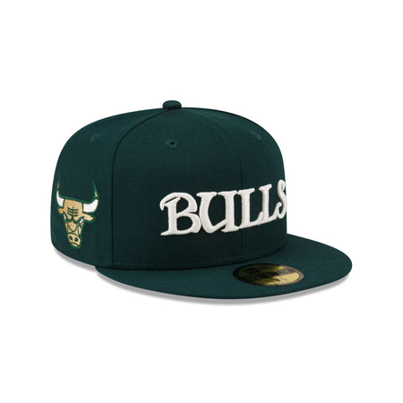 Just Caps Dark Green Wool Chicago Bulls 59FIFTY Fitted