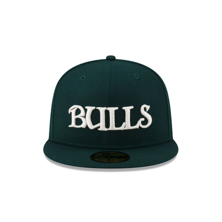 Just Caps Dark Green Wool Chicago Bulls 59FIFTY Fitted Hat