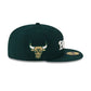 Just Caps Dark Green Wool Chicago Bulls 59FIFTY Fitted Hat