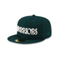 Just Caps Dark Green Wool Golden State Warriors 59FIFTY Fitted Hat
