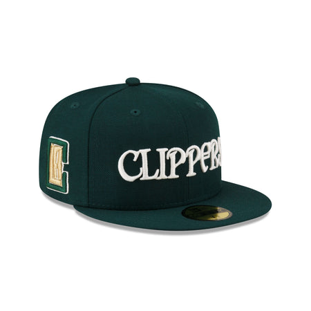 Just Caps Dark Green Wool Los Angeles Clippers 59FIFTY Fitted Hat