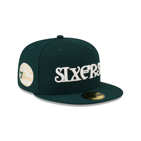Just Caps Dark Green Wool Philadelphia 76ers 59FIFTY Fitted