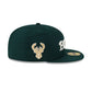 Just Caps Dark Green Wool Milwaukee Bucks 59FIFTY Fitted Hat
