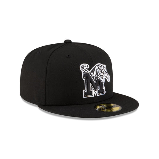 Memphis Tigers Black & White 59FIFTY Fitted Hat - New Era Cap