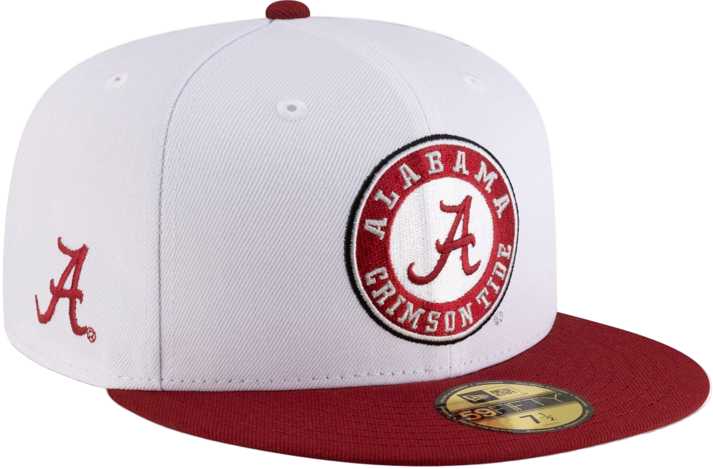 Alabama Crimson Tide White 59FIFTY Fitted