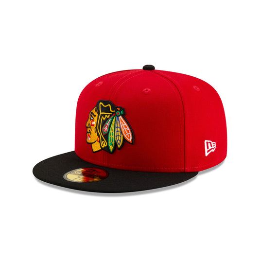 Chicago Blackhawks Red & Black 59FIFTY Fitted Hat - New Era Cap