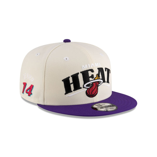 Tyler Herro x Miami Heat White Purple 9FIFTY Snapback Hat - New Era Cap