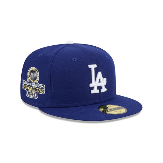Los Angeles Dodgers 2024 World Series Champions Trophy Side Patch 59FIFTY Fitted Hat - New Era Cap