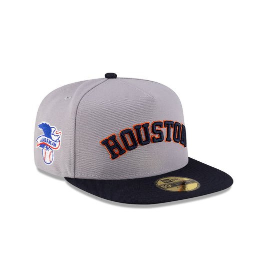 Just Caps League Sidepatch Gray Houston Astros 59FIFTY A-Frame Fitted Hat - New Era Cap