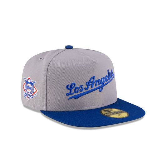 Just Caps League Sidepatch Gray Los Angeles Dodgers 59FIFTY A-Frame Fitted Hat - New Era Cap
