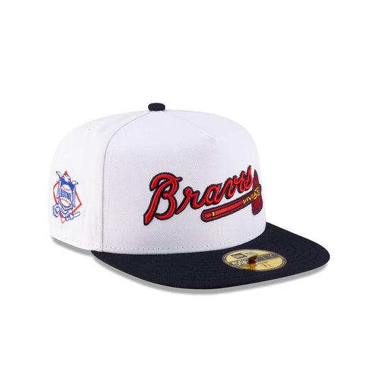 Just Caps League Sidepatch Optic White Atlanta Braves 59FIFTY A-Frame Fitted Hat - New Era Cap