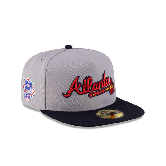 Just Caps League Sidepatch Gray Atlanta Braves 59FIFTY A-Frame Fitted Hat - New Era Cap