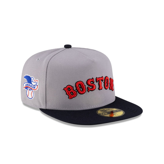 Just Caps League Sidepatch Gray Boston Red Sox 59FIFTY A-Frame Fitted Hat - New Era Cap