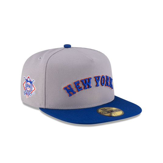 Just Caps League Sidepatch Gray New York Mets 59FIFTY A-Frame Fitted Hat - New Era Cap