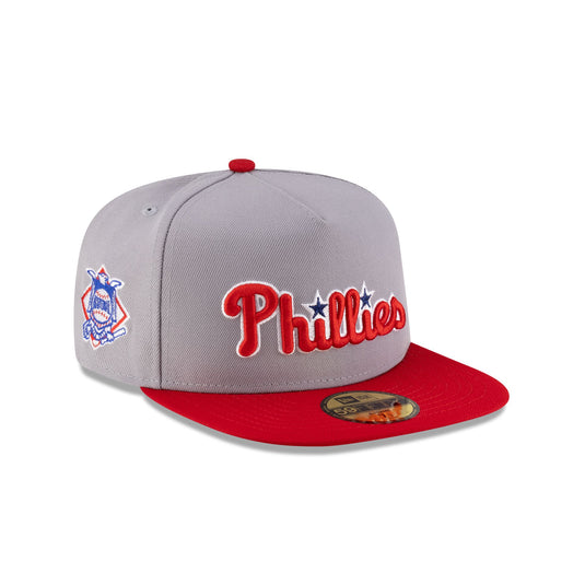 Just Caps League Sidepatch Gray Philadelphia Phillies 59FIFTY A-Frame Fitted Hat - New Era Cap