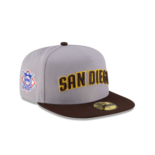 Just Caps League Sidepatch Gray San Diego Padres 59FIFTY A-Frame Fitted Hat - New Era Cap