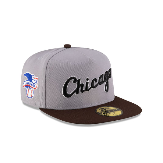 Just Caps League Sidepatch Gray Chicago White Sox 59FIFTY A-Frame Fitted Hat - New Era Cap