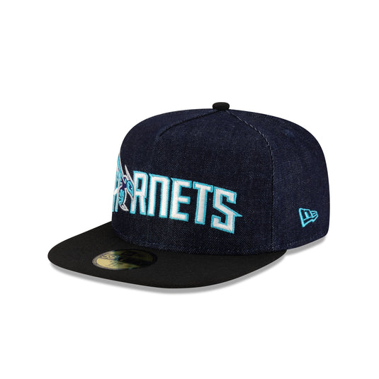Charlotte Hornets Navy Denim 59FIFTY A-Frame Fitted Hat - New Era Cap