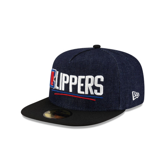 Los Angeles Clippers Navy Denim 59FIFTY A-Frame Fitted Hat - New Era Cap