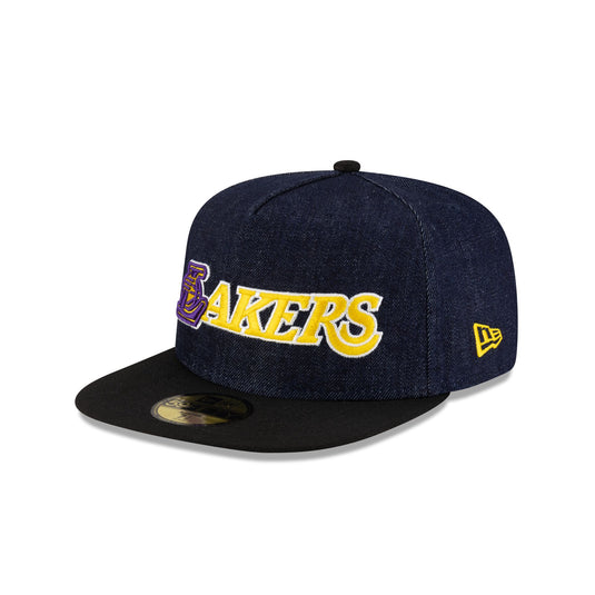 Los Angeles Lakers Navy Denim 59FIFTY A-Frame Fitted Hat - New Era Cap