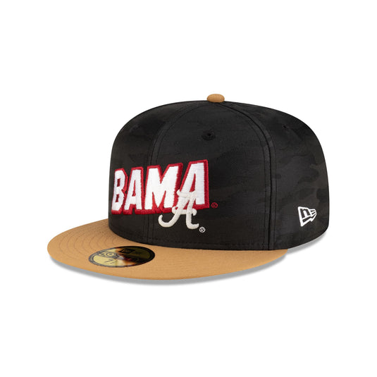 Alabama Crimson Tide Black Tonal Wheat 59FIFTY Fitted Hat - New Era Cap