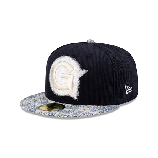 Georgetown Hoyas Navy Cord Denim 59FIFTY Fitted Hat - New Era Cap