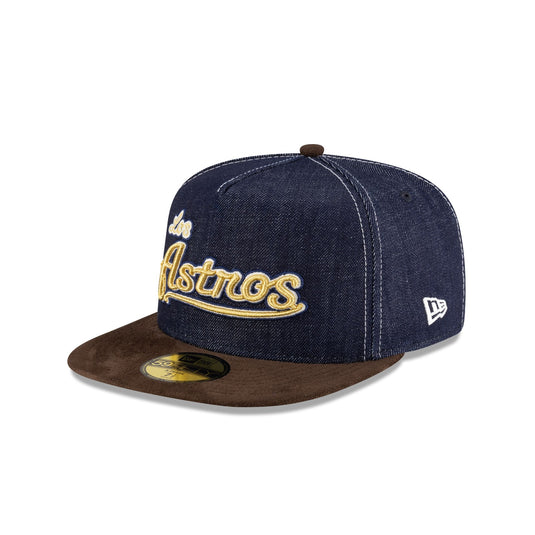 Houston Astros Houston Pack Denim Los Astros 59FIFTY A-Frame Fitted Hat - New Era Cap