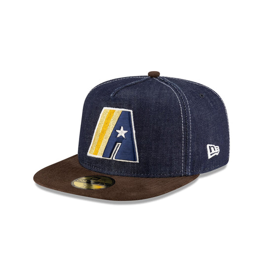 Houston Astros Houston Pack Denim Cooperstown Logo 59FIFTY A-Frame Fitted Hat - New Era Cap