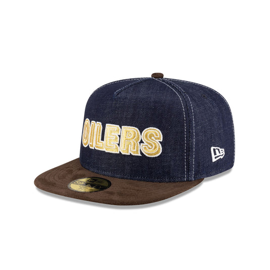 Oilers Houston Pack Denim 59FIFTY A-Frame Fitted Hat - New Era Cap