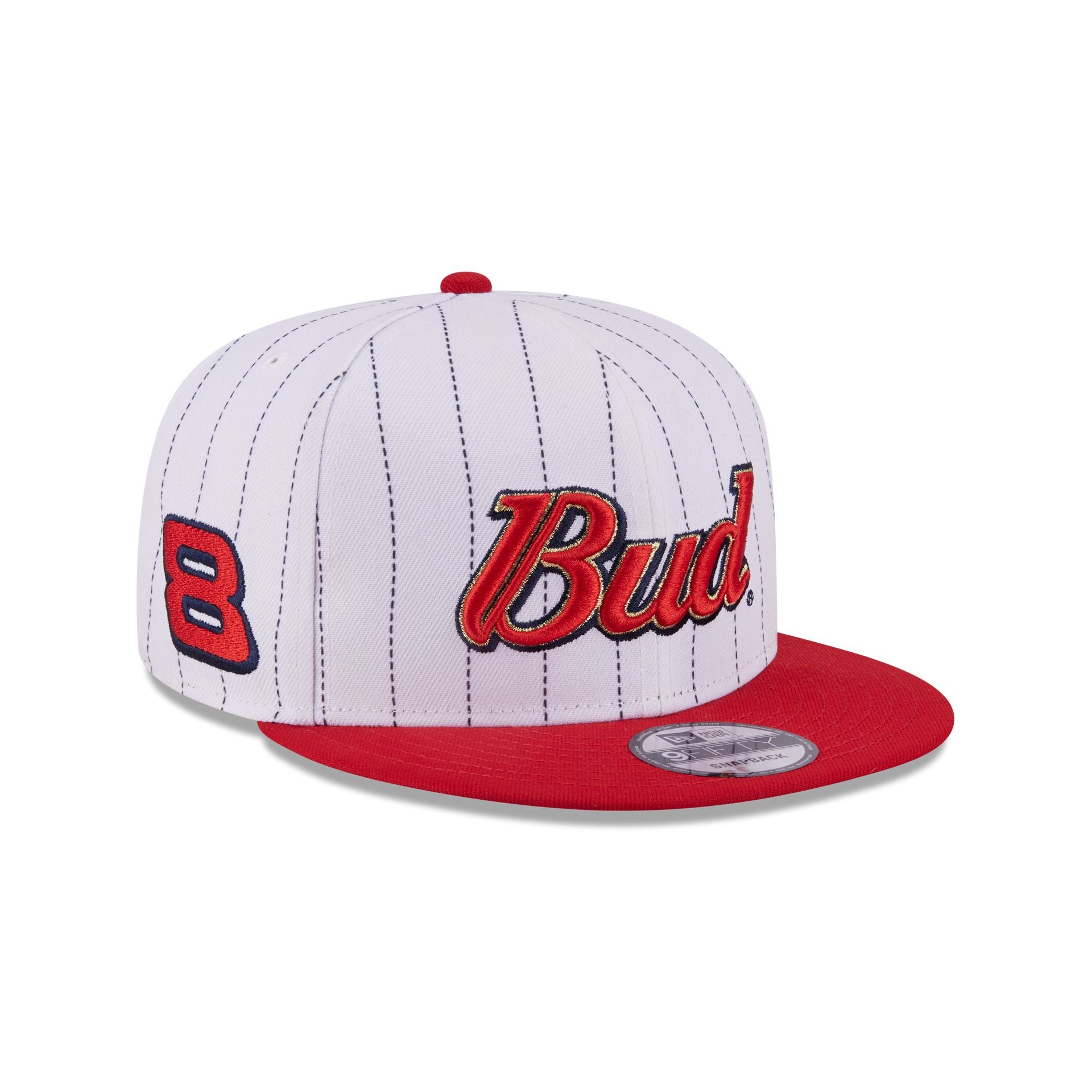 Dale Earnhardt Jr. x Budweiser Pinstripe 9FIFTY Snapback Hat – New