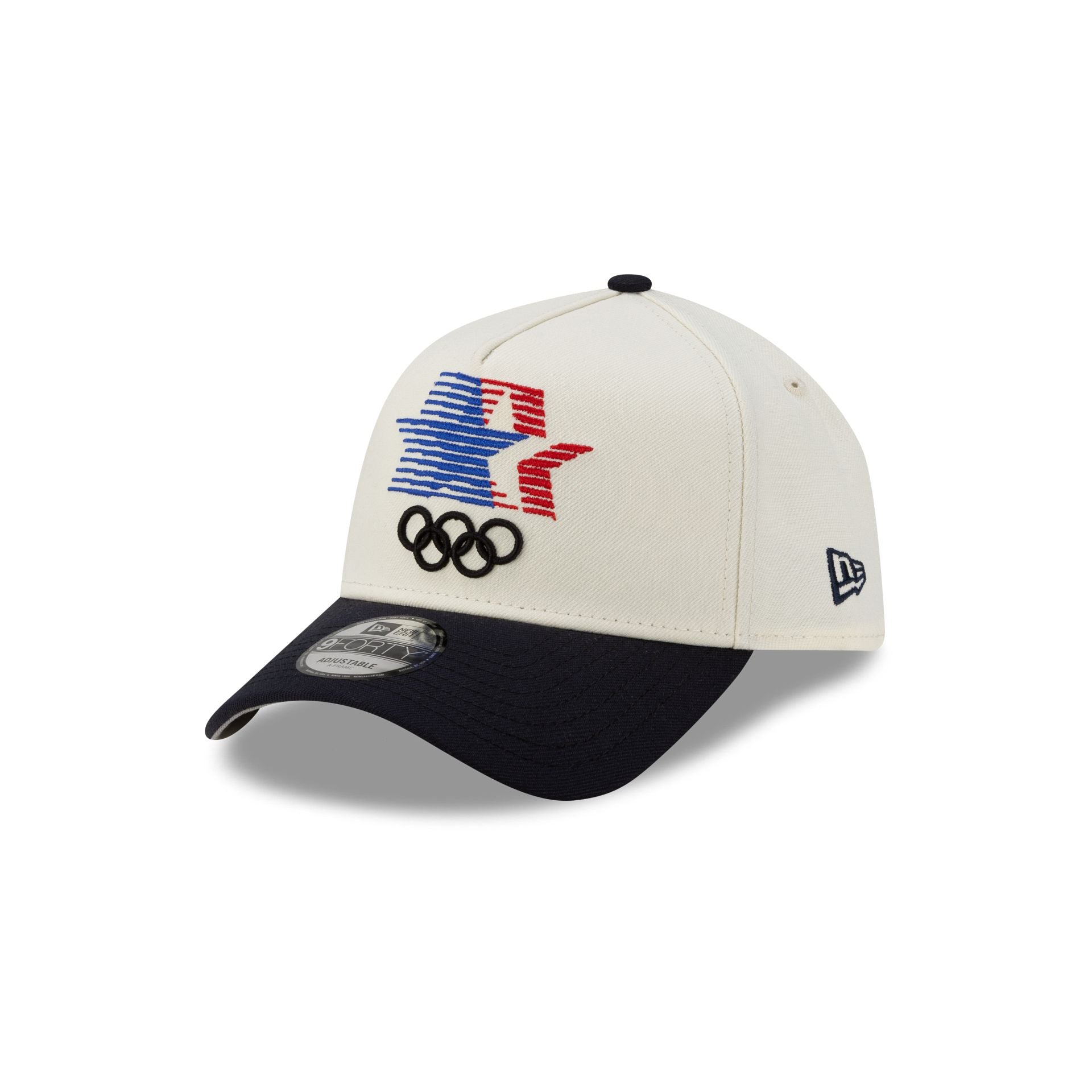 Olympic Heritage Los Angeles 1984 Olympic Games Stars Chrome White Navy 9FORTY A-Frame Snapback Hat