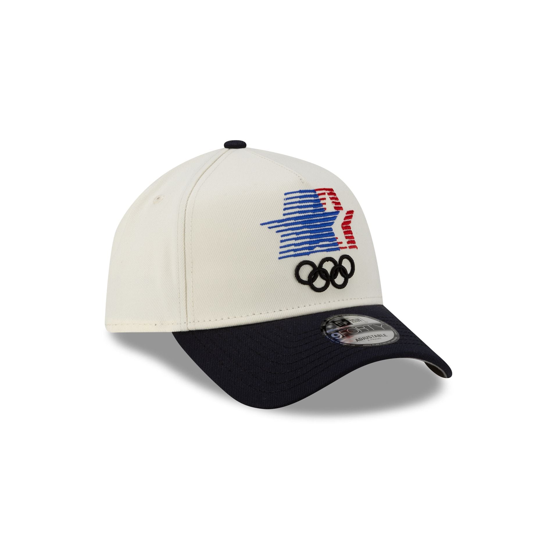 Olympic Heritage Los Angeles 1984 Olympic Games Stars Chrome White Navy 9FORTY A-Frame Snapback Hat