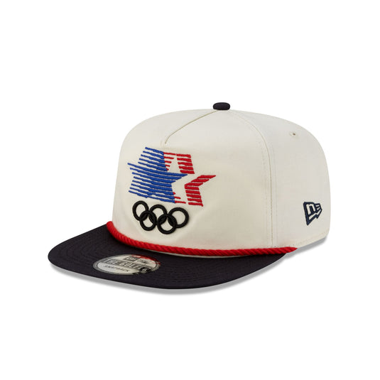 Olympic Heritage Los Angeles 1984 Olympic Games Stars Chrome White Navy Golfer Hat - New Era Cap